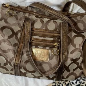 Coach Brown Logo Large Tote Purse
